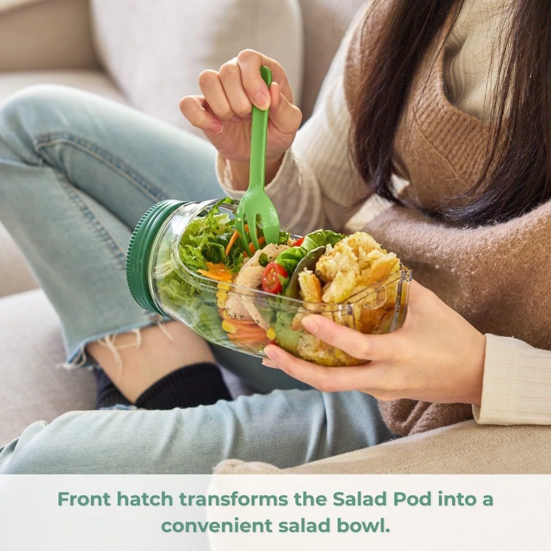 Salad Storage Container with Dressing Pod