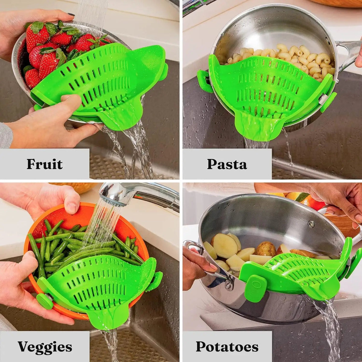 Stainless Steel Pasta Strainer Easy Pot