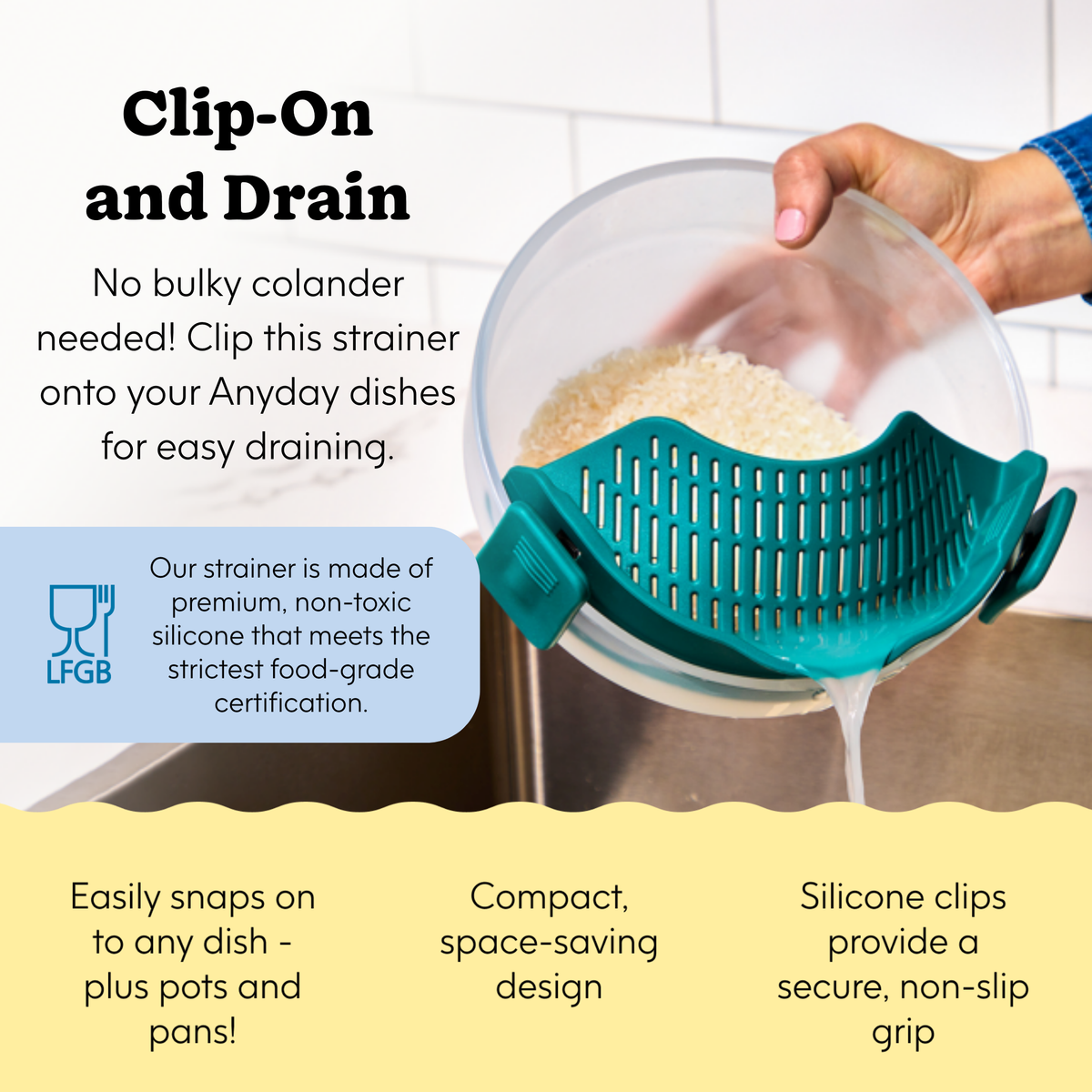 Stainless Steel Pasta Strainer Easy Pot